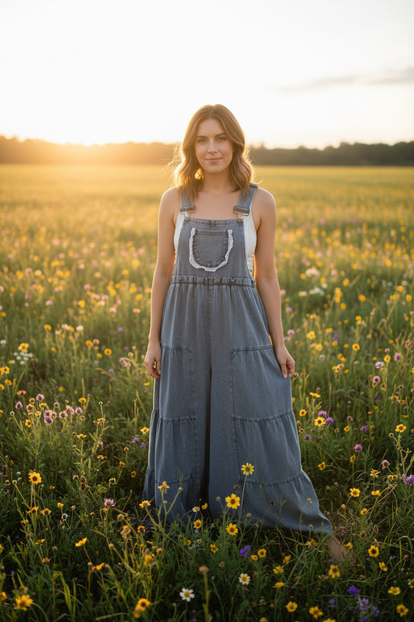 Denim Lace jumpsuit