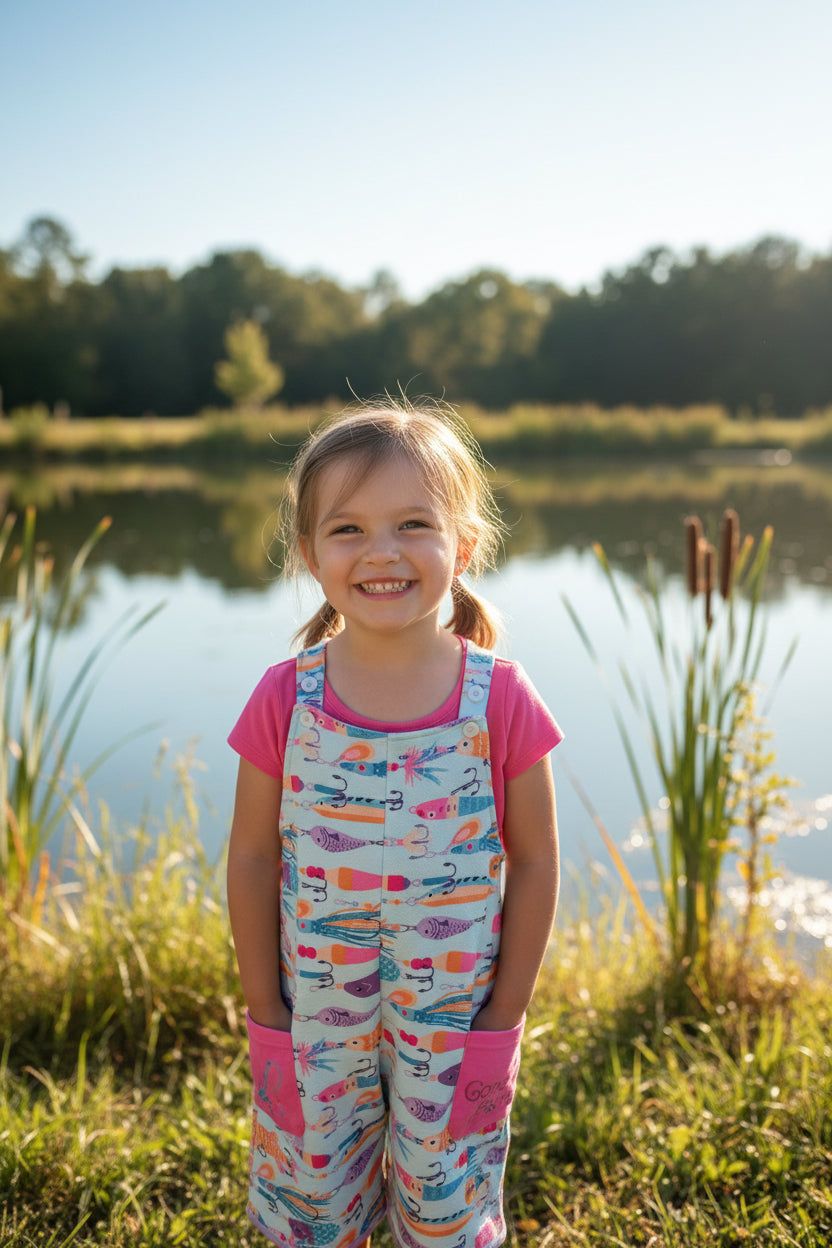 Gone Fishing Pink Romper