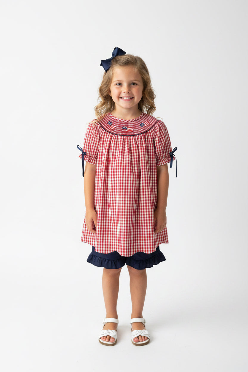 Flag dress with bloomers
