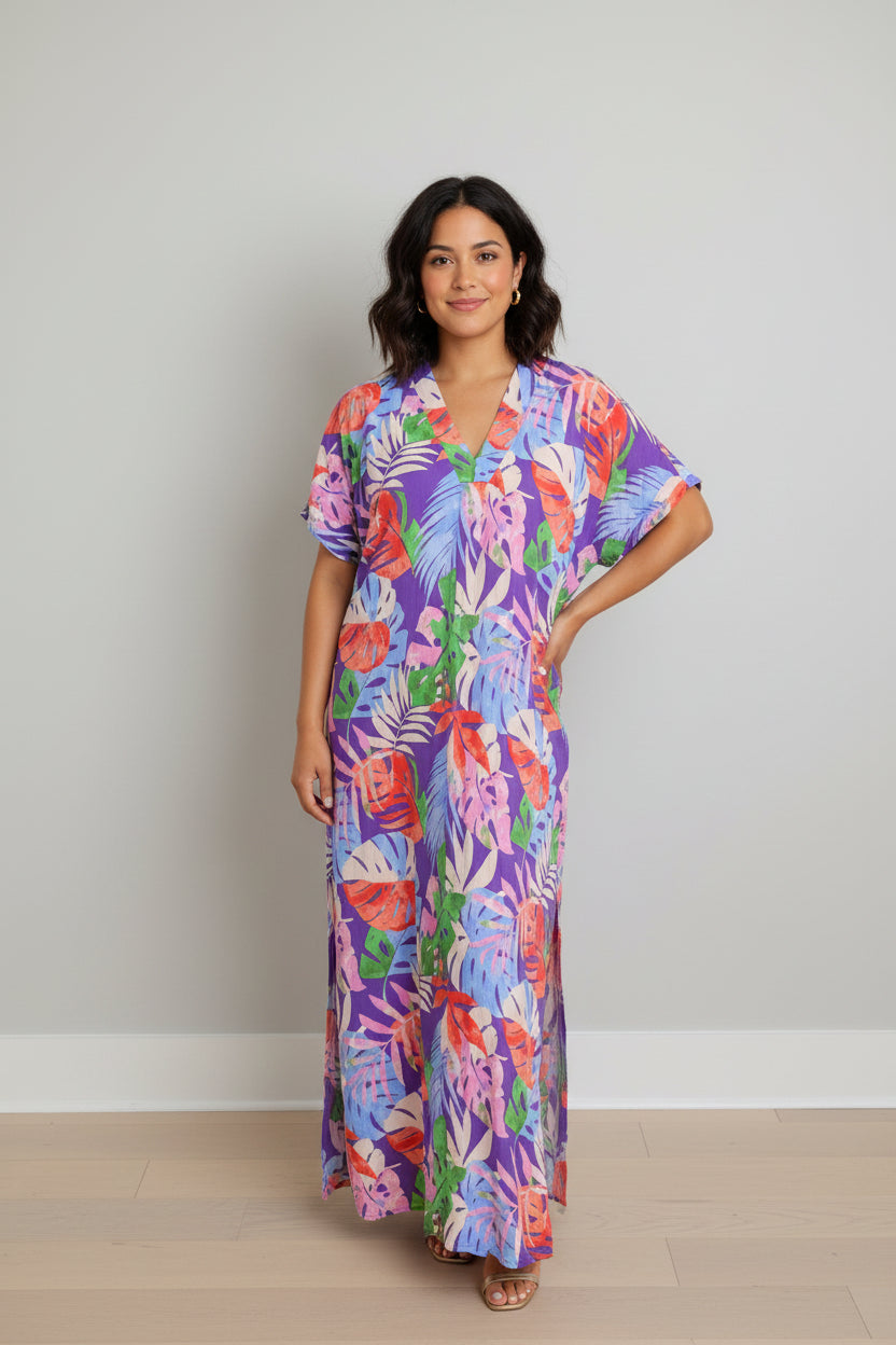 Purple palm dress