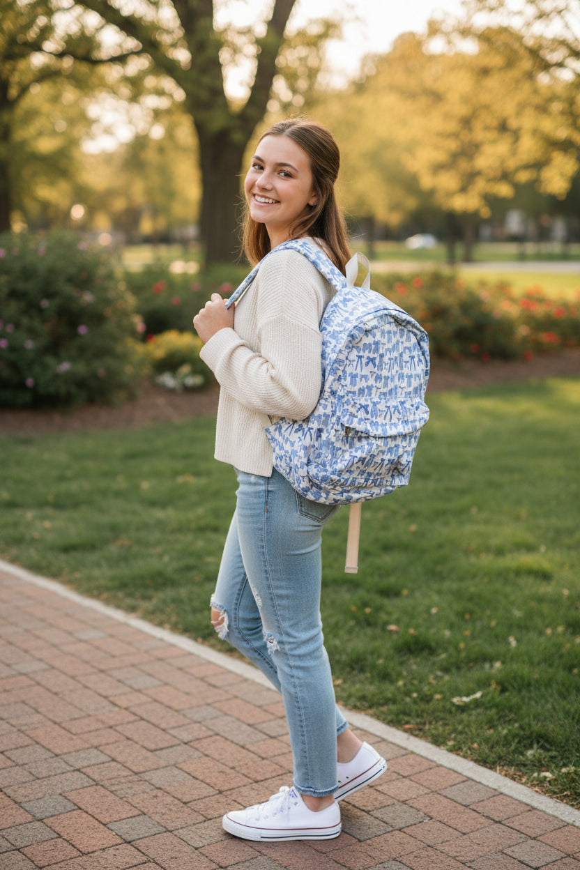 Blue Bow Backpack