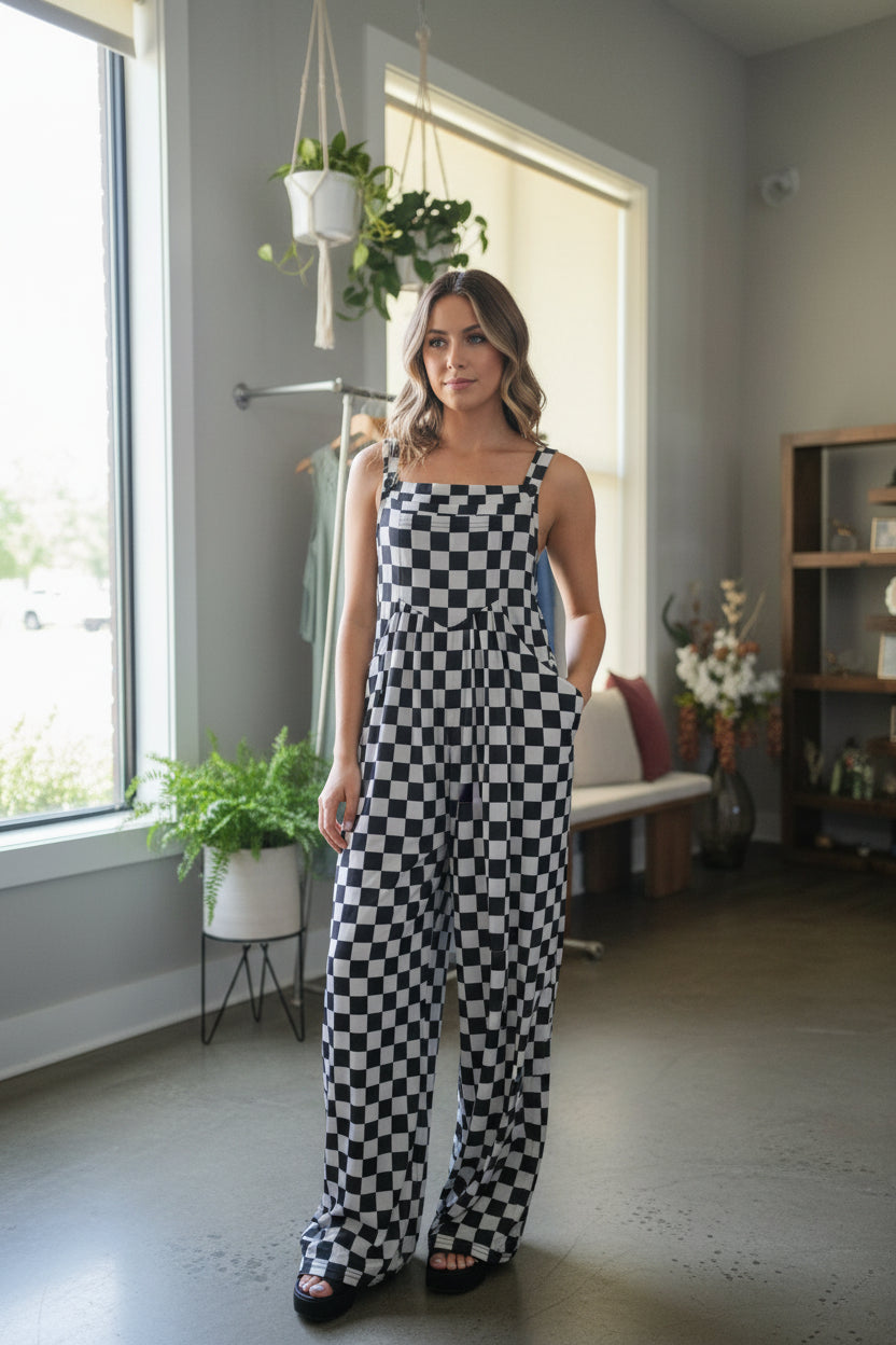 Black Checkered Overalls