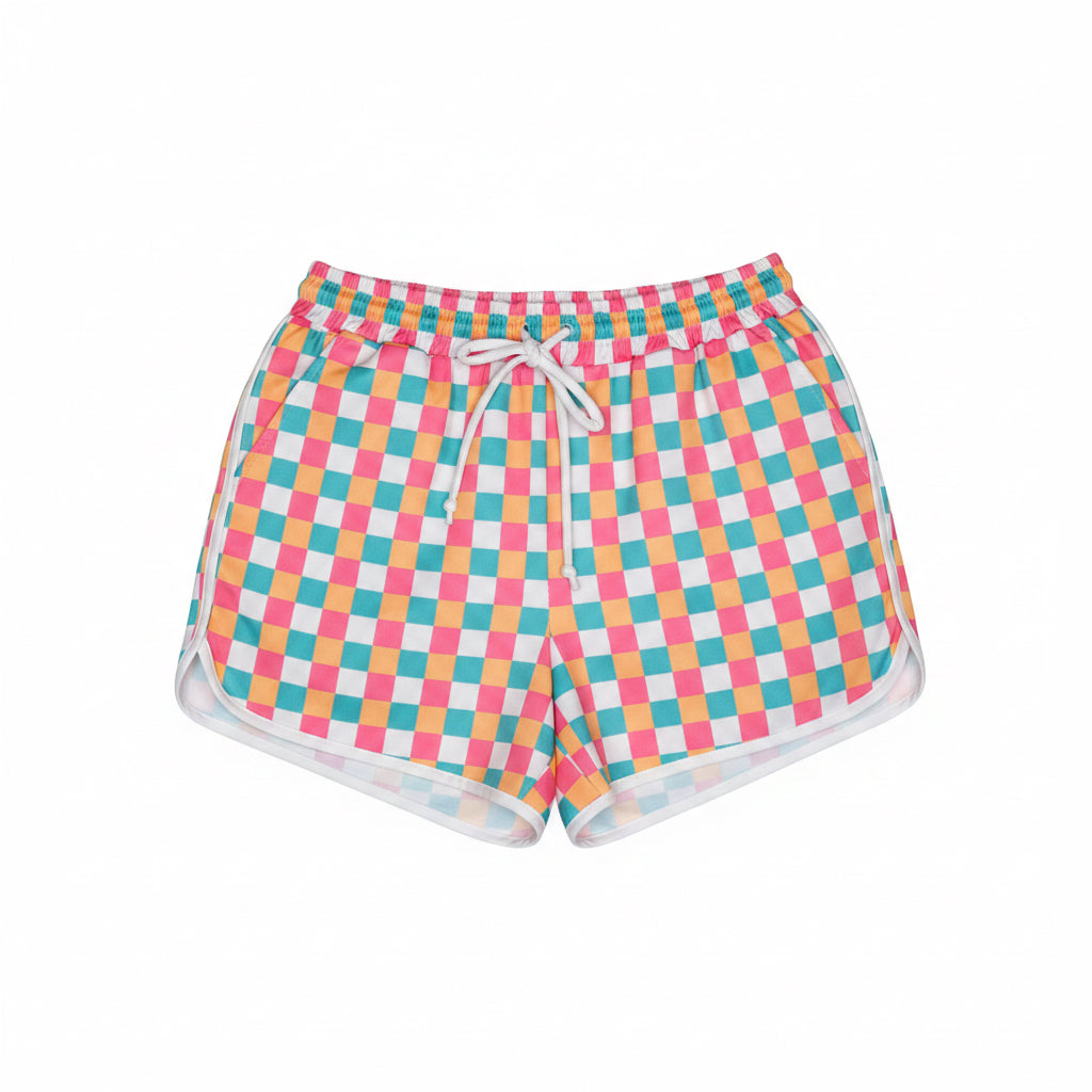 Color checkered shorts