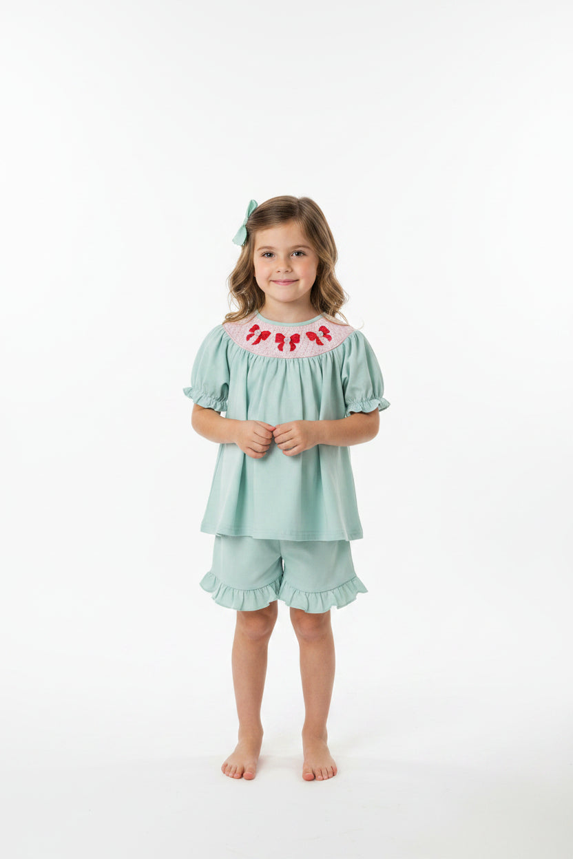 Bow and Pearl Short Set