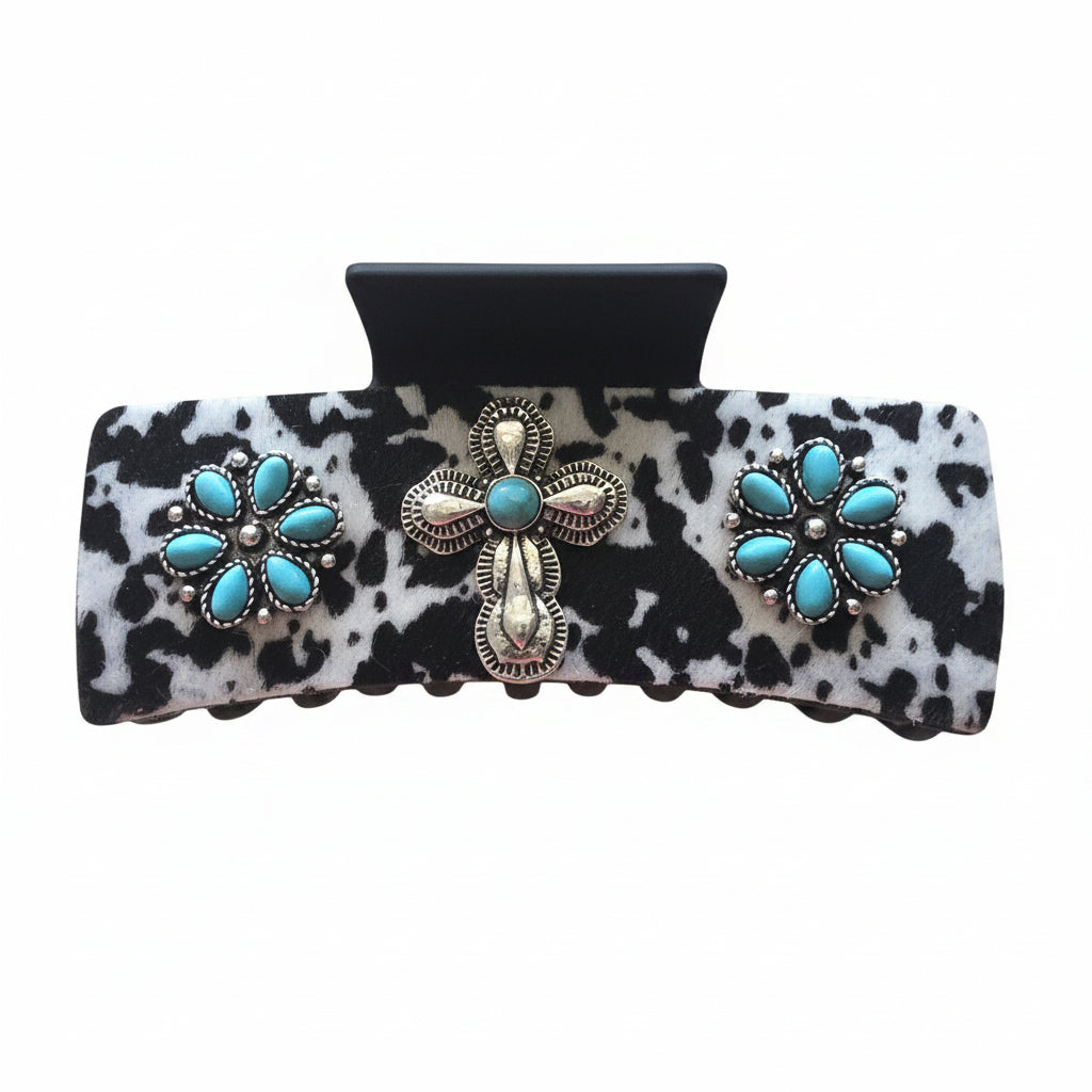 Turquiose Cross Clip