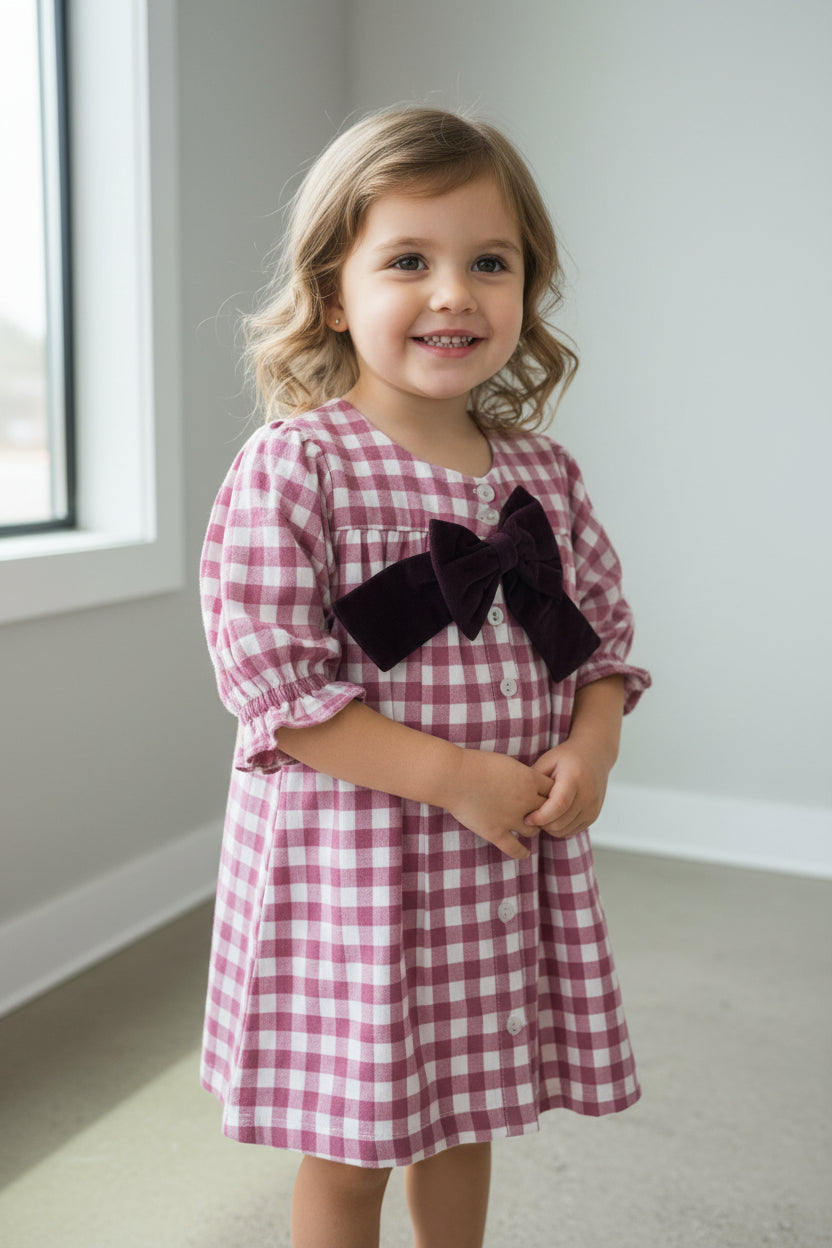 Maroon Bow Dress