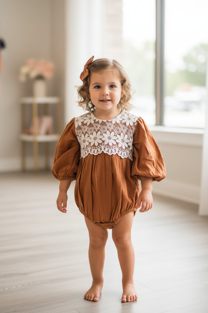 Orange Lace Onesie