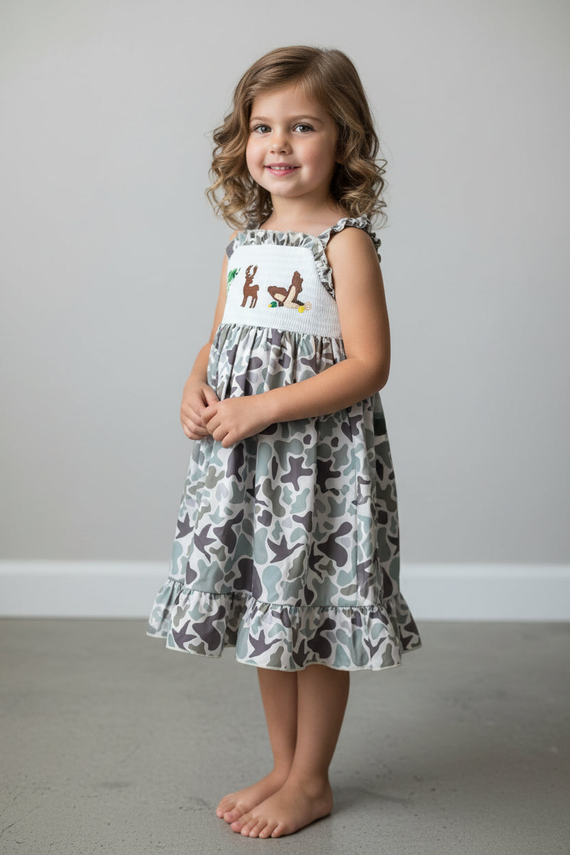 Camo Smocked Dress