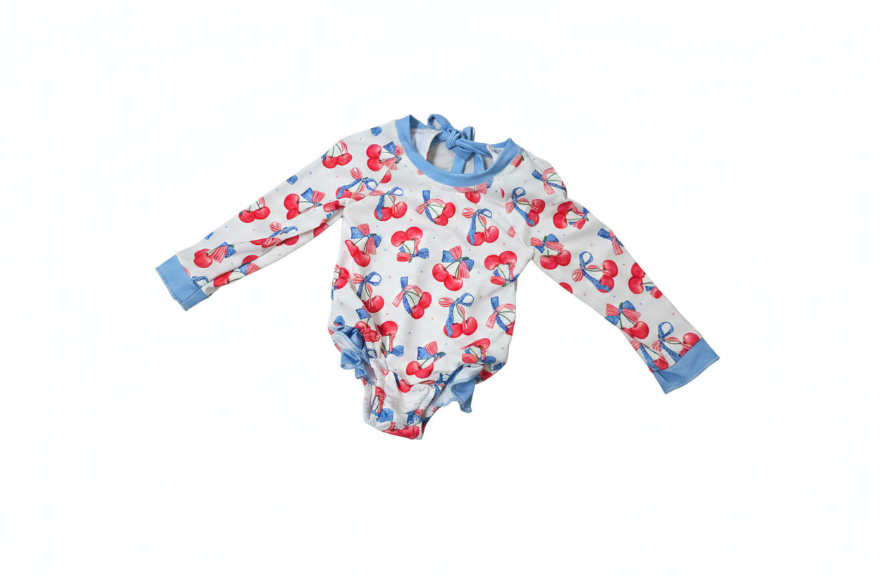 Cherry long sleeve Swimsuit