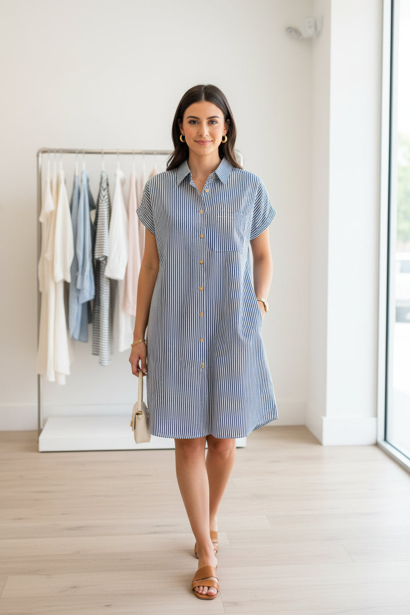 Blue Striped Dress