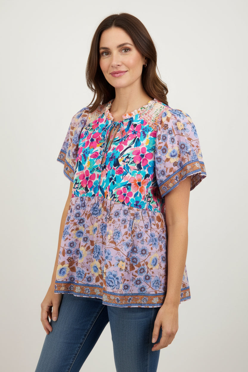 White Floral Top