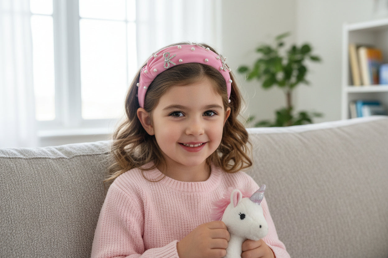 Pink Bow Headband