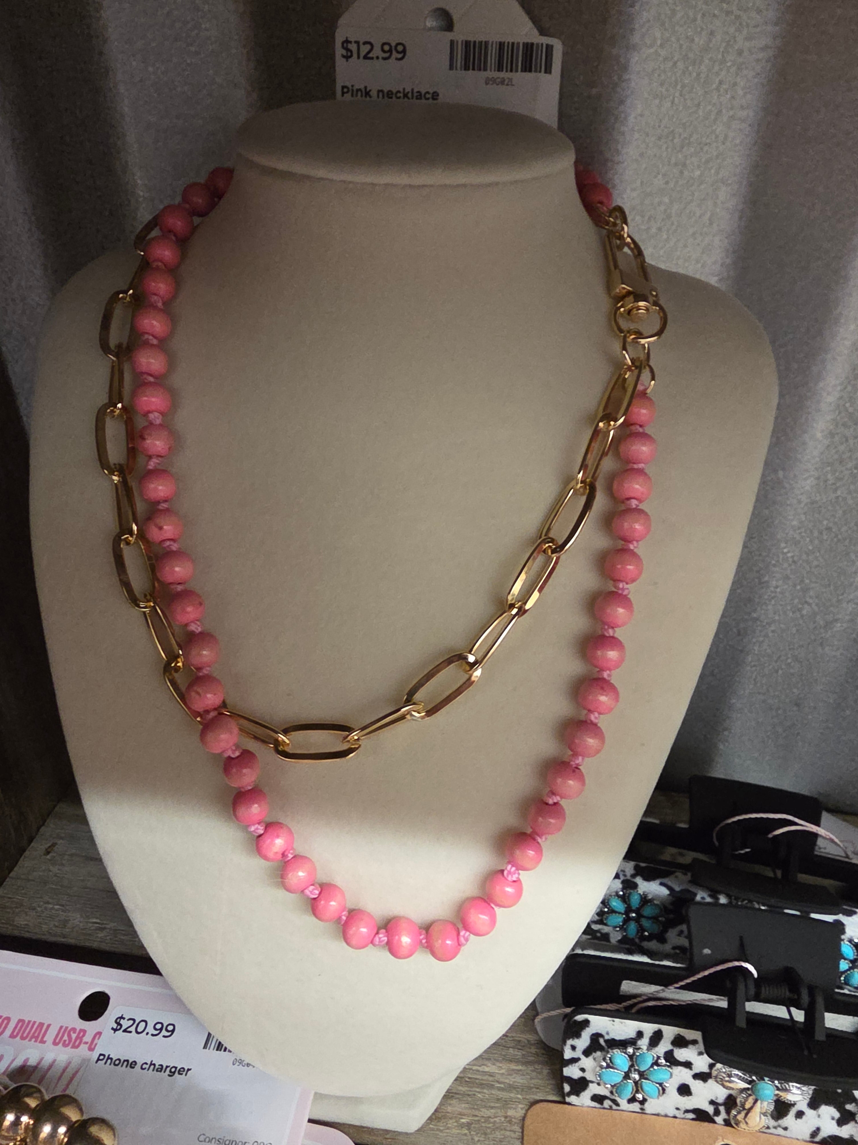 Pink Bead Necklace